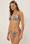 Zebra Desenli Aksesuarlı Brazillian Normal Bel Bikini Altı TBESS24BA00135