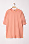 Unisex Large Size Orange Oversize/Wide Cut 100% T-Shirt Tmnss23Ts00139 - 8
