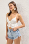 Ecru Flounce Knitted Beach Blouse Tbess25Bz00001