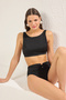 Siyah Halter Yaka Kaplı Bikini Üstü TBESS22BU0354