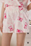 Pembe %100 Pamuklu Ayıcıklı Şortlu Örme Pijama Takımı THMSS25PT00367 - 4