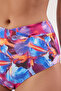 Çiçek Desenli V Kesim Hipster Yüksek Bel Bikini Altı TBESS20BA0248 - 3
