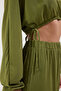 Ecru Crop Blouse Trousers Set Tbess25Au00048 - 4