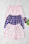 Çok Renkli %100 Pamuklu 3'lü Paket Ekoseli Örme Pijama Altı THMSS25PJ00016