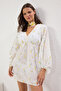 Floral Maxi Woven Tie-Up Beach Dress Tbess25El00042 - 3