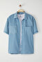 Mavi Geniş Fit Kısa Kol Western Denim Kot Gömlek TMNSS25GO00046 - 5