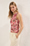 Çok Renkli Fitted/Vücuda Oturan Büzgü/Drape Detaylı Örme Bluz TWOSS25BZ00384 - 2