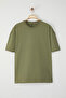 Haki Oversize/Geniş Kesim Eskitme/Yıkama Görünümlü %100 Pamuklu T-Shirt TMNSS25TS00077 - 6