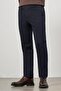 Men's Dark Navy Blue Cotton Comfort Fit Chino Trousers with Side Pockets 1003245155