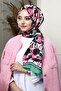 FuchsiaSoft Cotton Shawl - Floral Pattern - 2