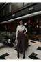 Women's Bitter Brown High Waist Pleated Belted Premium Trousers