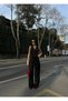 Women's Black Double Vest and Pants Top and Bottom Set