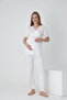 Bathrobe Striped Detail Maternity and Postpartum Pajama Set - 5