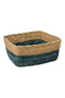 Two Tone Rectangular Breaded Storage Laundry Basket 31 x 15cm