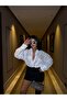 Women's White Lace Embroidered Special Design Shirt with Pocket Detail - 2