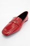 Iridessa Red Patent Leather Genuine Leather Buckle Blunt Toe Women's Loafer Shoes - 3