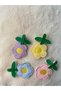 Girl's Mixed Color Daisy Flower Figured Side Buckle Set 4 Pieces - 5