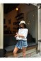 Denim Mini Denim Shorts Skirt with Cargo Pocket and Belt