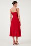 Belt and Button Detailed Flounce Regular Fit Midi Length Dress Dress 67810145 - 8