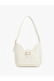 Faux Leather Tote Bag with Metal Buckle and Zipper