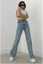 Pera Women's Snow Wash Blue High Waist Lycra Palazzo Wide Leg Jeans Jeans - 2