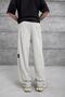 Men's Sweatpants Ynzay-3 Written on the Bottom Cream Oversize Baggy Loose Fit 3 Yarns Without Ruffles - 4
