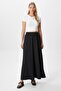 Women's Luna Elastic Waist Pocket Black Long Maxi Skirt - 7