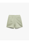Viscose Linen Blended Mini Short Skirt with Slit Detail - 4