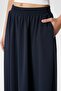 Women's Luna Elastic Waist Pocket Navy Blue Long Maxi Length Skirt - 5