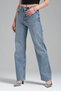 Women's Blue Color Straight Fit Shiny Stone Design Denim Jean