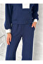 Soft Texture Plain Line Turn-Down Collar Tracksuit Set with Side Stripes - 6