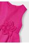 Floral Detailed Fuchsia Girl's Dress_Mnvs3919 - 6