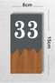 Vertical Metal Composite - Wooden Apartment - Apartment Hotel Office Door Number Anthracite - Door No33 - 2