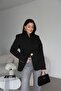 Black Shawl Collar Large Metal Gold Button Front Trim Pocket Premium Blazer Jacket - 2