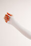 Finger-Looped Arm Sleeves – White, Flexible, Anti-Sweat, Daily Use |   Shal Paradise - 4