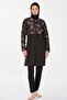 Black Women's Lycra Full Covered Hijab Swimsuit - 2