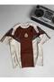 R.Madri̇d Brown Logo Embroidered Premium T-Shirt(Gift) - 2