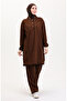 Hooded tunic pants double set 0567-04 brown - 2