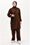 Hooded tunic pants double set 0567-04 brown
