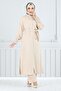 Belt Detailed Double Suit 809Ozr1047-M Stone