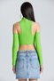 1890 Pistachio Green Blouse with Back Zipper and Open Shoulders - 3