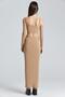 2406 Single Strap Slit Beige Suit - 4