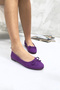 Purple Suede Bow Women's Ballerinas P9009 - 3