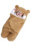 For 0-6 Months Baby, Lined Swaddle and Sleeping Bag Hooded Wellshoft Knitted Fabric Plush Blanket