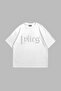 Lylies Stone Print Oversize Unisex White Tshirt