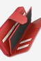 Women's Red Genuine Leather Zippered Wallet with Lots of Card Holders and Coin Compartment - 6