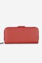 Women's Red Genuine Leather Zippered Wallet with Lots of Card Holders and Coin Compartment - 2