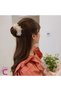 Elegant Chiffon Floral Women's Easy Wire Hair Bun Clip White- Daily Promise Engagement Wedding Hair Accessory - 4