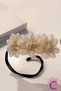 Elegant Chiffon Floral Women's Easy Wire Hair Bun Clip White- Daily Promise Engagement Wedding Hair Accessory - 3