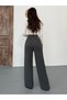 Women's Gray Lycra Velcro Closure Palazzo Wide Leg Trousers - 4